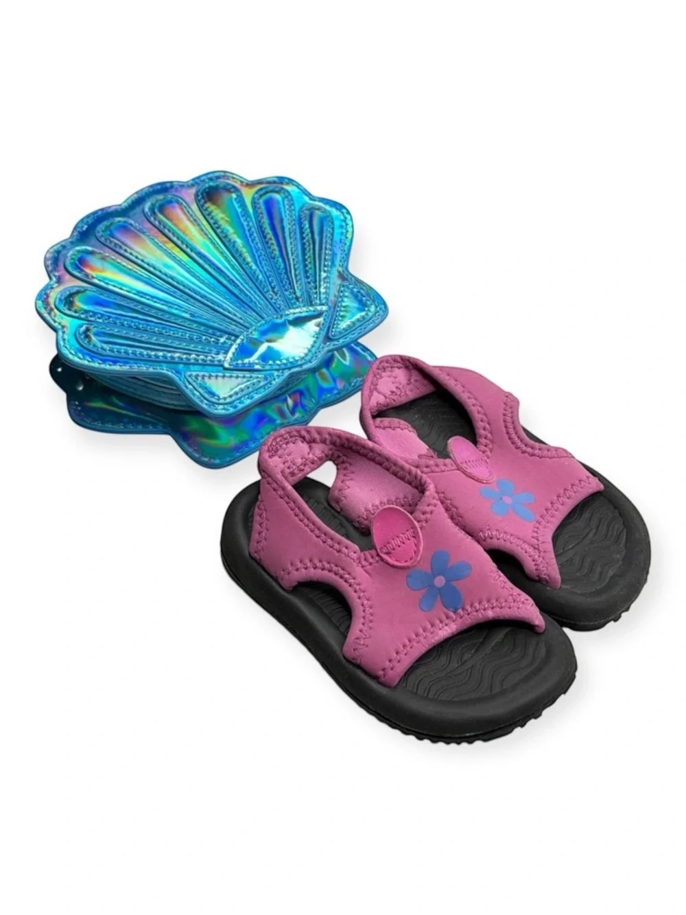 Nike ✿ Neoprene Slingback Wet / Dry Sandal ✿ Purple Blue Flower ✿ 6 Toddler Girl